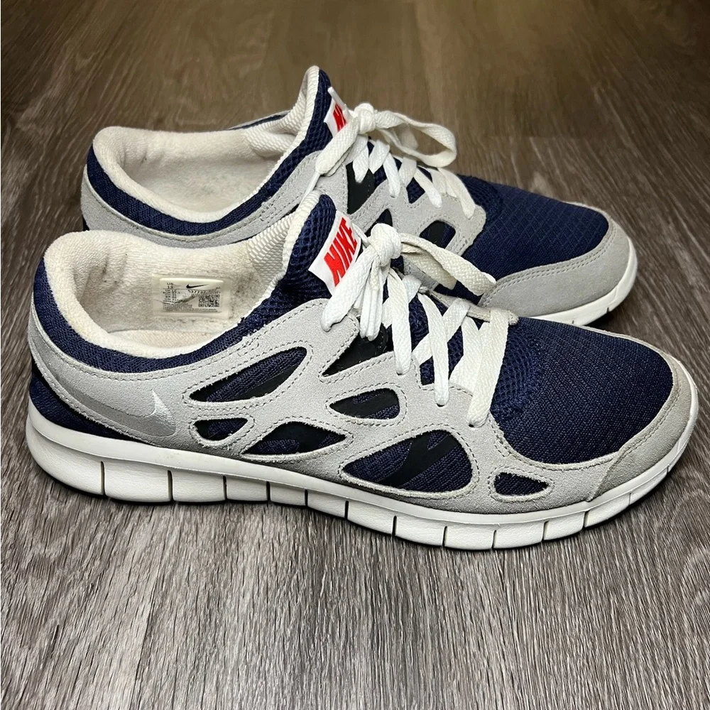 Nike Free Run 2 Running Shoes Mens 13 Midnight Navy Wolf Grey 537732-407 - Picture 4 of 7
